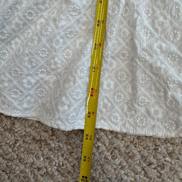 RACHEL PARCELL Size XS Smocked Puff-Sleeve Cotton Minidress White Cottagecore - Picture 6 of 8